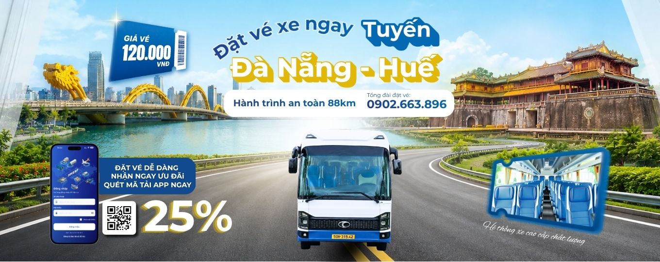 Đặt vé xe tuyến Đà Nẵng - Huế an toàn